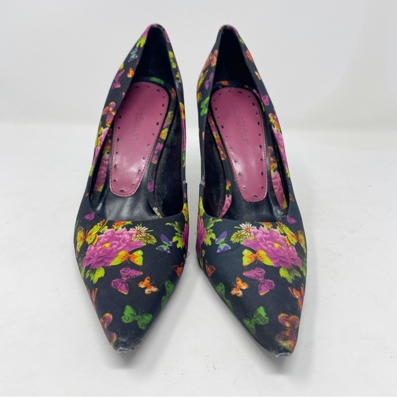 BCBGirls Floral Butterfly Spike Heels Size 8 Pointed Toe Barbiecore - Picture 2 of 9
